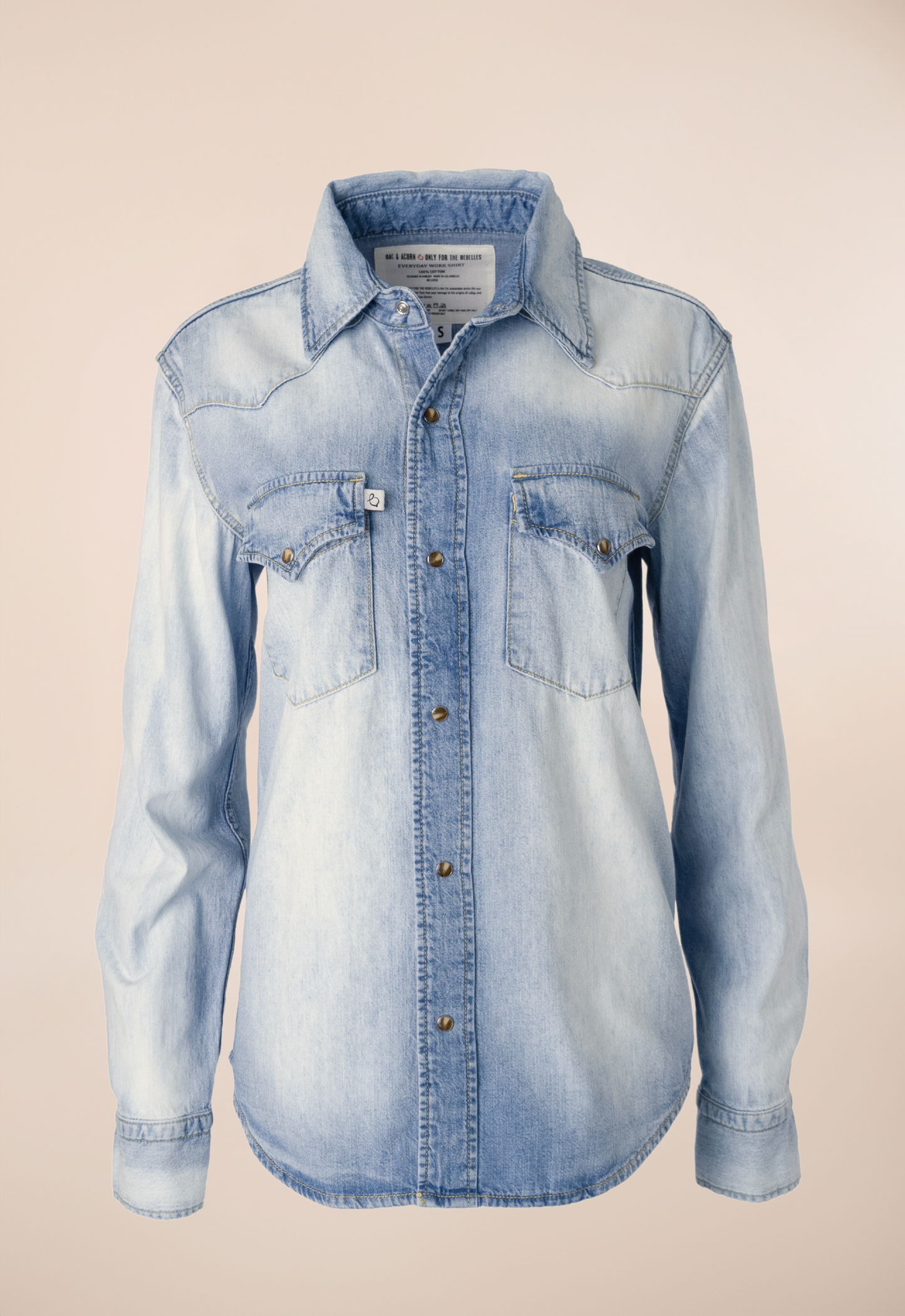 Light blue washed denim shirt