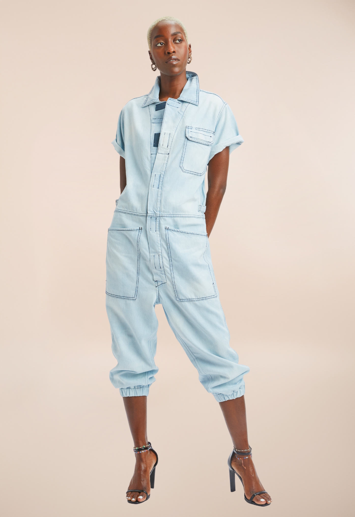 REBELLE RAZOR Short Sleeve Jumpsuit