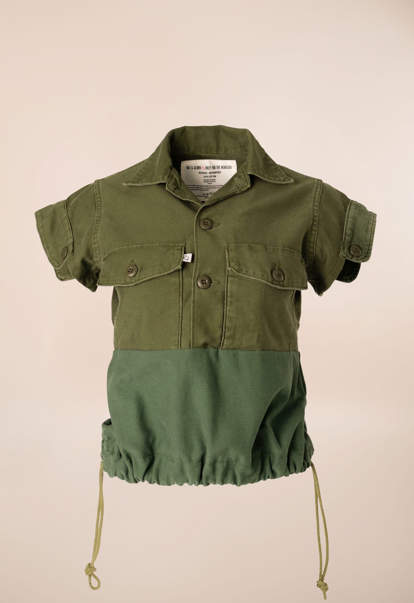 Reborn Vintage Cropped Army Shirt